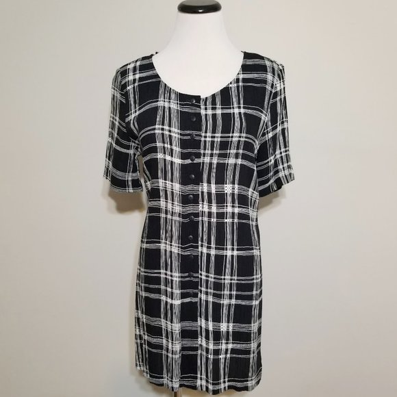NOS VTG 80s S Blouse Metropolitan Ny 10001 Black Biege Tunic Top Career Shirt - Picture 1 of 11